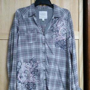 Maurices Plaid Long Sleeve Top